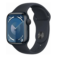 Умные часы Apple Watch Series 9 GPS Midnight Aluminium Case with Midnight Sport Band (41mm, M/L, черный)